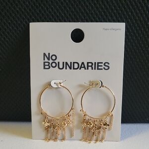No Boundaries Gold Hoop Earrings with Dangles